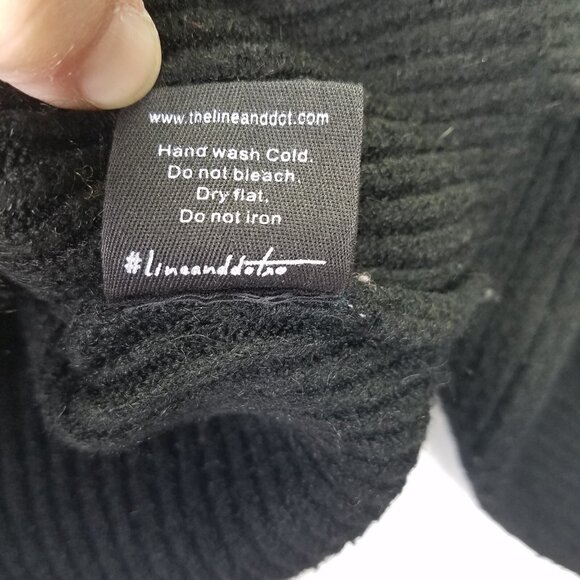 LINE & DOT Revolve Sweater Women's S Black Balloon Sleeve Pullover Rib Knit - Picture 11 of 15